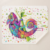 カメレ絵を描オンシンドウォーター色スタイル シェルパブランケット (正面(横))