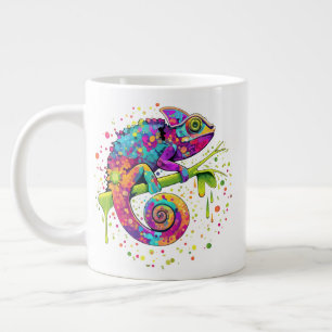 カメレ絵を描オンシンドウォーター色スタイル ジャンボコーヒーマグカップ