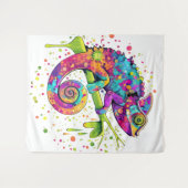 カメレ絵を描オンシンドウォーター色スタイル タペストリー (正面(横))