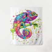 カメレ絵を描オンシンドウォーター色スタイル タペストリー (正面)