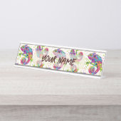 カメレ絵を描オンシンドウォーター色スタイル デスクネームプレート (正面)