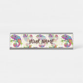 カメレ絵を描オンシンドウォーター色スタイル デスクネームプレート (正面)