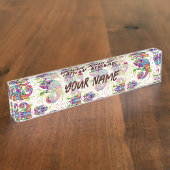 カメレ絵を描オンシンドウォーター色スタイル デスクネームプレート (側面)