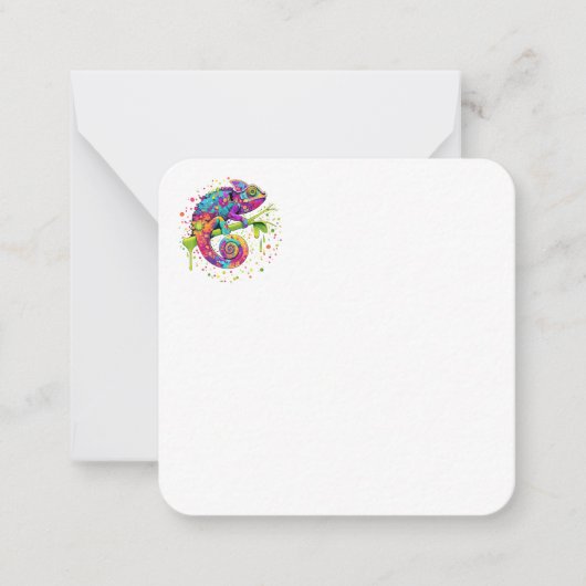 カメレ絵を描オンシンドウォーター色スタイル ノートカード (正面)