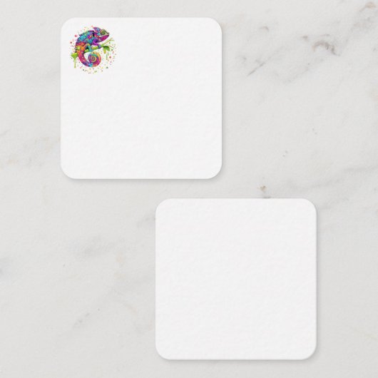 カメレ絵を描オンシンドウォーター色スタイル ノートカード (正面/裏面)