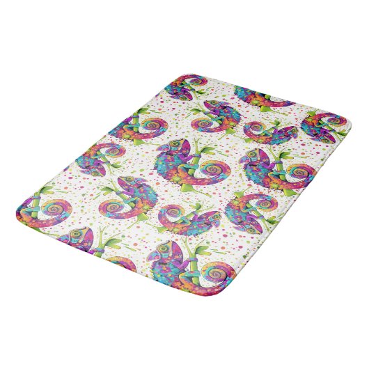 カメレ絵を描オンシンドウォーター色スタイル バスマット (アングル)