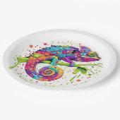 カメレ絵を描オンシンドウォーター色スタイル ペーパープレート (アングル)