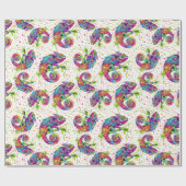 カメレ絵を描オンシンドウォーター色スタイル ラッピングペーパー (フラット)