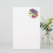 カメレ絵を描オンシンドウォーター色スタイル 便箋 (スタンド正面)