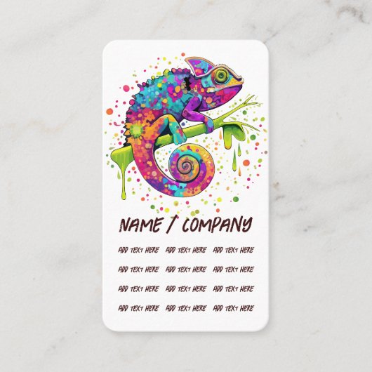 カメレ絵を描オンシンドウォーター色スタイル 名刺 (正面)