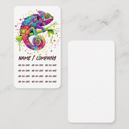 カメレ絵を描オンシンドウォーター色スタイル 名刺 (正面/裏面)