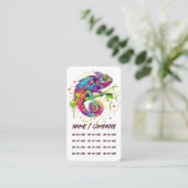 カメレ絵を描オンシンドウォーター色スタイル 名刺 (スタンド正面)