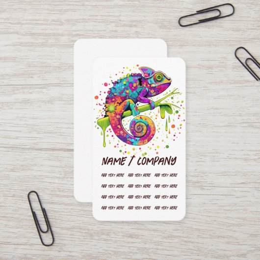 カメレ絵を描オンシンドウォーター色スタイル 名刺 (正面/裏面インサイチュ)