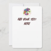 カメレ絵を描オンシンドウォーター色スタイル 招待状 (裏面)