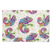 カメレ絵を描オンシンドウォーター色スタイル 枕カバー (裏面-左)