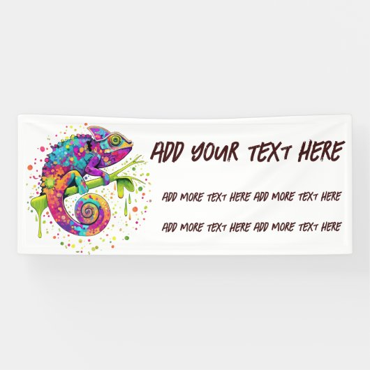 カメレ絵を描オンシンドウォーター色スタイル 横断幕 (横)