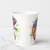 カメレ絵を描オンシンドウォーター色スタイル 紙コップ (右)