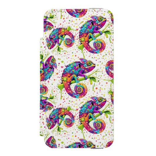 カメレ絵を描オンシンドウォーター色スタイル INCIPIO iPhoneウォレットケース (フォリオ 正面)