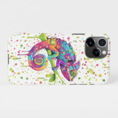 カメレ絵を描オンシンドウォーター色スタイル iPhoneケース (裏面横)