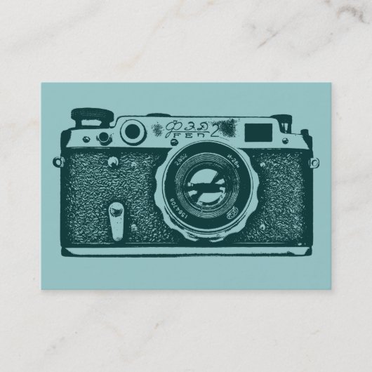 カメロシアのラ – Lt Blue Greenのダークグリーン 名刺 (正面)