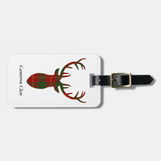 カメロンの一族家族のタータンチェックの"(雄ジカの)枝角"のラベル ラゲッジタグ