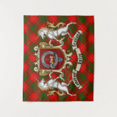 カメロンクランバッジ&ユニコーン付き/タータンチェック タペストリー (正面)