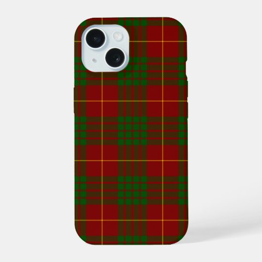 カメロンタータンチェックレッドグリーンプレイド iPhone 15ケース (裏面)