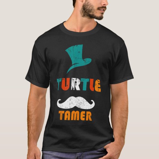 カメ使いサーカスマスター 楽しい動物たち ディストレス加工 Tシャツ (正面)