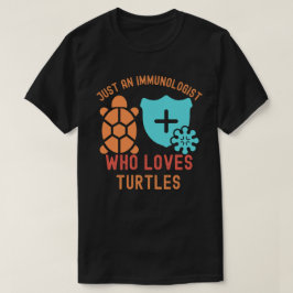 カメ好きなだけの免疫学者です Tシャツ
