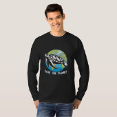 カメ好き | 地球を救おう Tシャツ (正面フル)