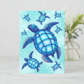 カメ好き 海ガメ クリスタル ウォーター 招待状 (スタンド正面)