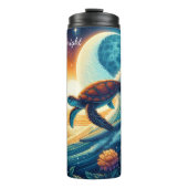 カメ威厳のあるサーフィンサンセット海 タンブラー (正面)