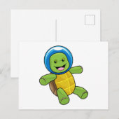 カメ宇宙飛行士とガラス玉 ポストカード (正面/裏面)