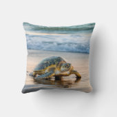 カメ歩くオンウェットビーチ砂 クッション (裏面)