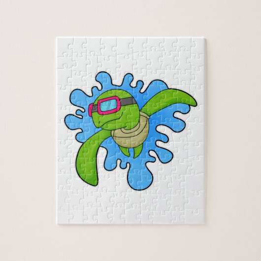 カメ水泳用ゴーグル ジグソーパズル (縦)
