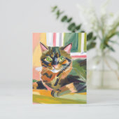 カメ猫 | 美しい猫絵を描の ポストカード (スタンド正面)