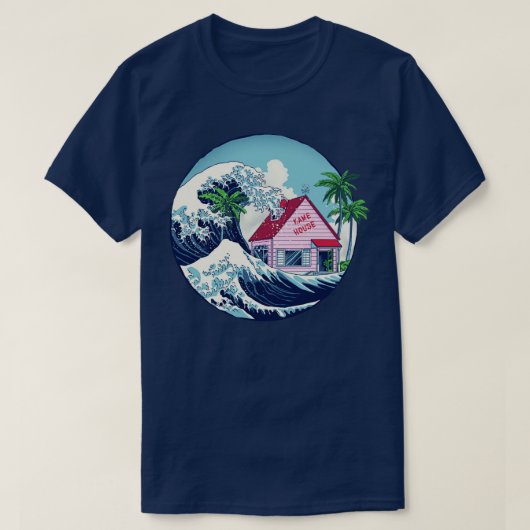 カメ素晴らしハウスの波 Tシャツ (デザイン正面)
