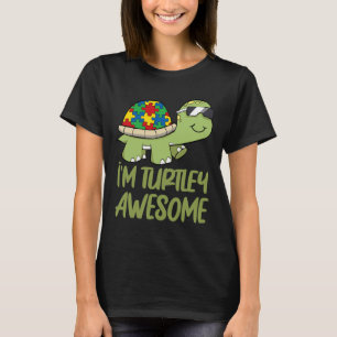 カメ素晴らし自閉症パズル作品 Tシャツ