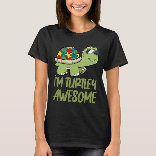 カメ素晴らし自閉症パズル作品 Tシャツ (正面)