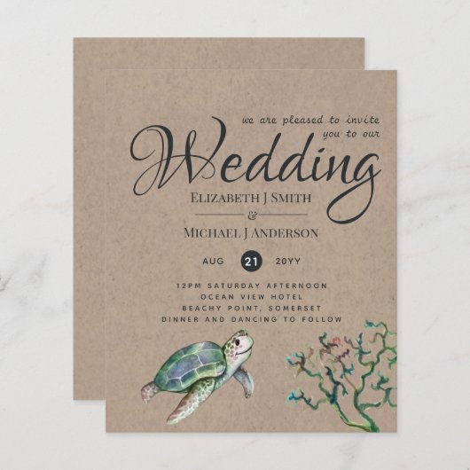 カメ素朴海海の結婚式は予算を招く (正面/裏面)