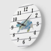 カメ絵画の動物用水彩装飾 ラージ壁時計 (傾斜)