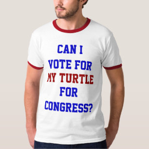 カメ議会に立候補できますか 面白い政治風刺 Tシャツ