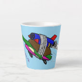 カメ飛んでいるラ カフェラテマグ (正面)