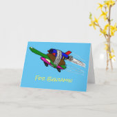 カメ飛んでいるラ カード (黄色い花)