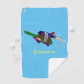 カメ飛んでいるラ ゴルフタオル (インサイチュ)