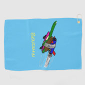 カメ飛んでいるラ ゴルフタオル (横)