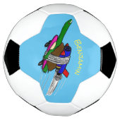 カメ飛んでいるラ サッカーボール (回転)