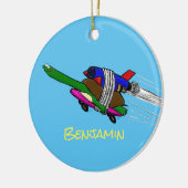 カメ飛んでいるラ セラミックオーナメント (左)