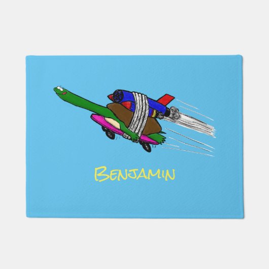 カメ飛んでいるラ ドアマット (正面)