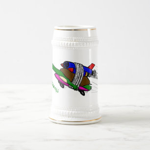 カメ飛んでいるラ ビールジョッキ